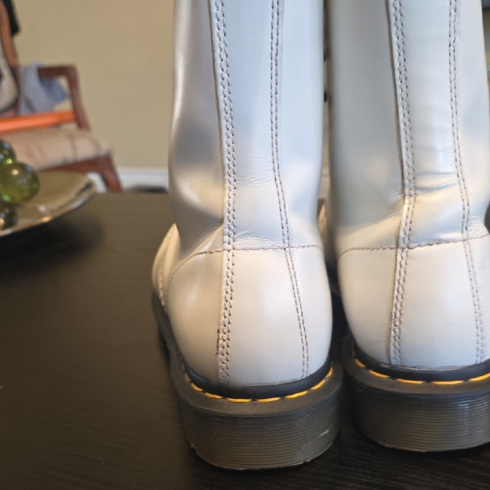 Dr. Martens White Boots with Black Accents - Picture 6 of 15